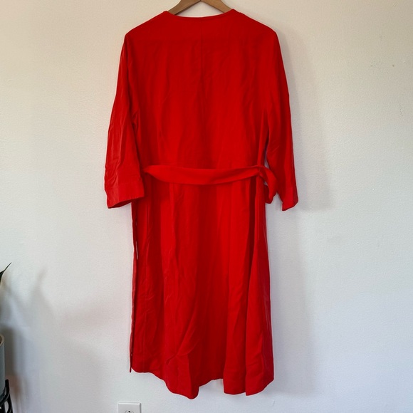 Soft Surroundings Belted Wrap Hi Low Orange Dress Sz XL - Picture 11 of 12